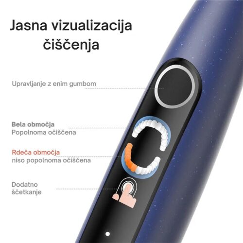 Oclean Električna zobna ščetka X Lite - Duo Temno Modra + Siva, Sonični motor