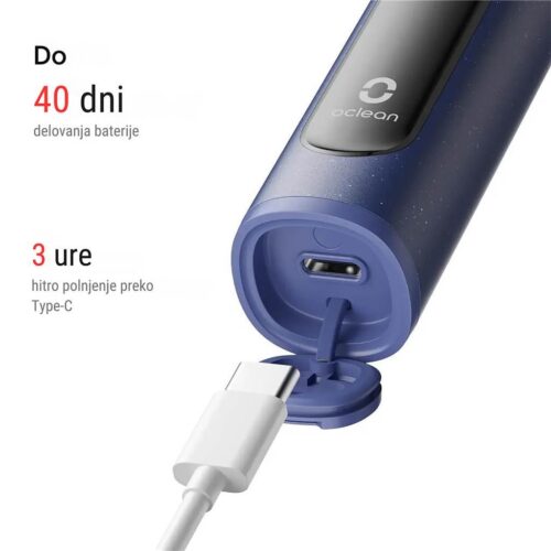 Oclean Električna zobna ščetka X Lite - Duo Temno Modra + Siva, Sonični motor