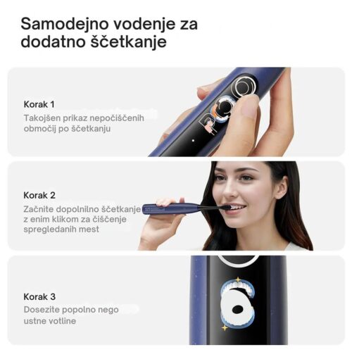 Oclean Električna zobna ščetka X Lite Set - Duo Temno Modra + Siva, Sonični motor