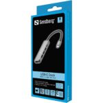 Sandberg USB-C hub razdelilnik, 5-v-1 1x HDMI, 3x USB, 1x PD
