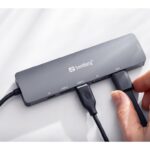 Sandberg USB-C hub razdelilnik 8K, 6-v-1 2x USB-A, 1x HDMI, 1x DP, 1x PD