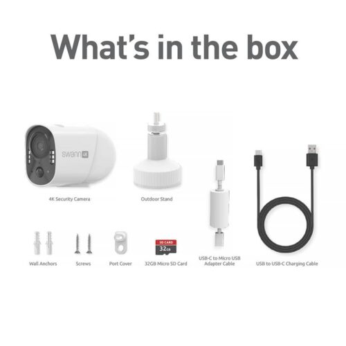 Swann Nadzorna kamera Xtreem 4K, Wi-Fi brezžična, 32GB SD kartica