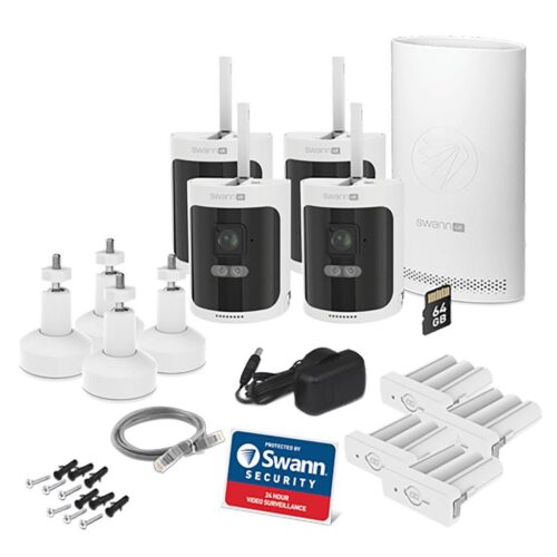 Swann Nadzorna kamera Allsecure 4K, brezžična 64GB SD kartica, 4x kamera - komplet