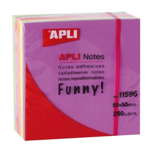 Apli Kocka samolepilnih lističev mini 51x51mm 250 lističev, NEON