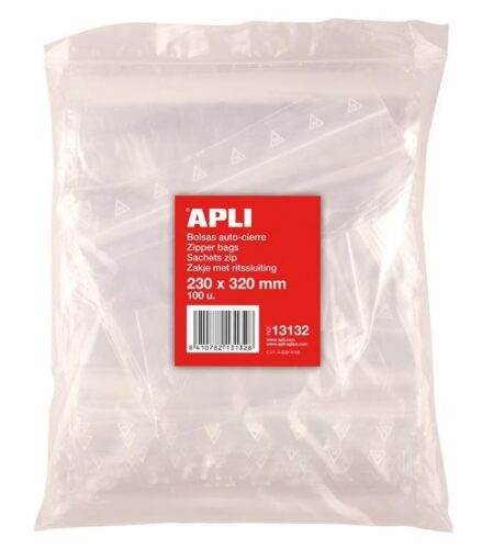 Apli Vrečke z zip zapiranjem 120 x 180 mm 100 kos