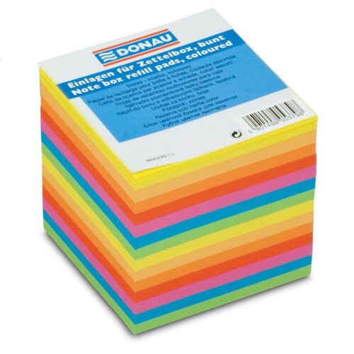 Donau Kocka blok lepljena 83x83mm neon