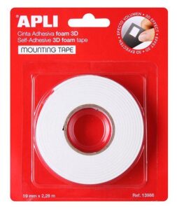 Apli Lepilni trak, dvostranski, penast 19mmx2,28m
