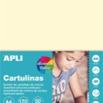 Apli Barvni karton, pastelne barve 50 listov, sortirane barve