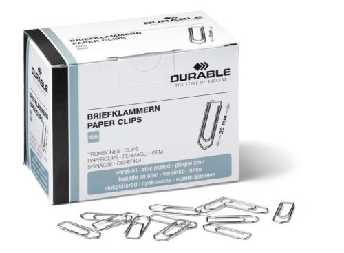 Durable Papirne sponke pocinkane, 26mm, 1000 kos