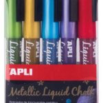 Apli Kredni markerji, okrogla konica, 5 kos kovinske barve