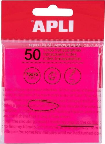 Apli Samolepilni indeks lističi, plastični 50 kos, roza