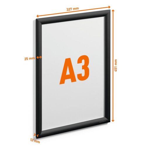 Durable Aluminijast okvir Snap A3, črn