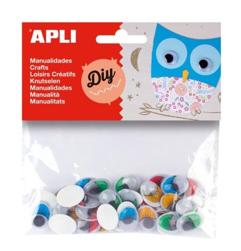 Apli Premične oči samolepilne ovalne barvne 4