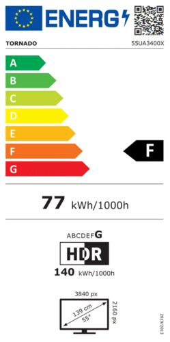 Tornado Smart TV 55” 4K, Google TV Dolby Audio, HDR10