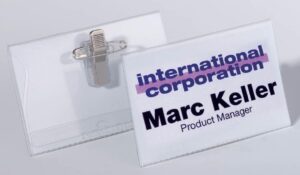 Durable Identifikacijske kartice 54x90mm (8101) 50 kos,ravna iglična in krokodil