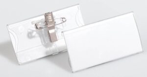 Durable Identifikacijske kartice 40x75mm (8121) 25 kos,ravna iglična in krokodil