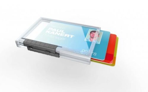 Durable Ovitek za magnetne kartice PUSHBOX za tri kartice, 10 kos