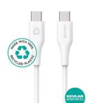 eSTUFF INFINITE kabel USB C-C, bel blister, 60W, 480Mbps, recikl. plastika