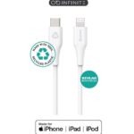 eSTUFF INFINITE kabel USB C-Lightning 2m, bel blister, 480Mbps, recikl. plastika