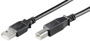 MicroConnect Kabel USB A-B 2.0, črn 480Mbps