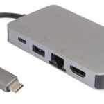 MicroConnect USB-C hub razdelilnik, 6-v-1 USB-C, 2x USB3.0 A, RJ45, HDMI, VGA