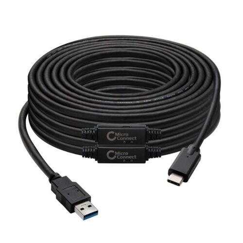 MicroConnect Kabel USB C-A 3.2, 10m, črn Gen 1x1, 5Gbps, 5V/1.5A