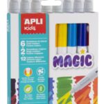 Apli Flomastri kpl, 6 barvnih in 2 čarobna