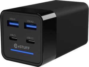 eSTUFF 120W 4-portni PD GaN večportni polnilnik 2 USB-C + 2 USB-A priključka