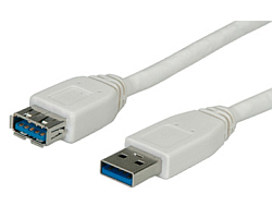 Kabel USB tip A-MUSB tip A-Ž  1.8m USB3.0 podaljšek - ROLINE- bela