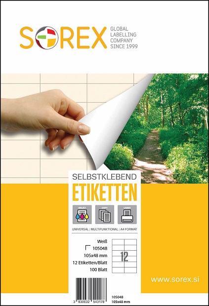 Etiketa laser/inkjet/copy 105,0x 48,0 Sorex 100/1