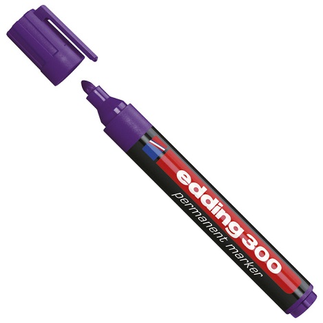Marker permanentni 1,5-3mm Edding 300 okrogla konica vijoličast