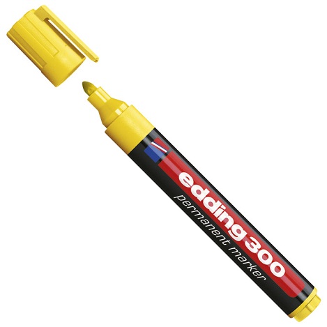 Marker permanentni 1,5-3mm Edding 300 okrogla konica rumen