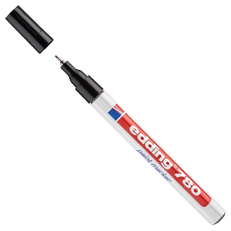 Marker za trajno lakiranje 0,8mm Edding 780 okrogla konica črn