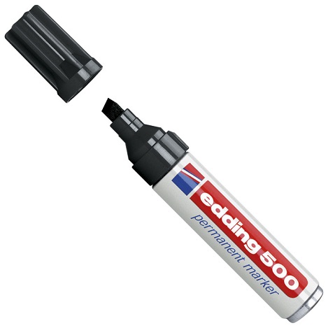 Marker permanentni 2-7mm Edding 500 prirezana konica črn