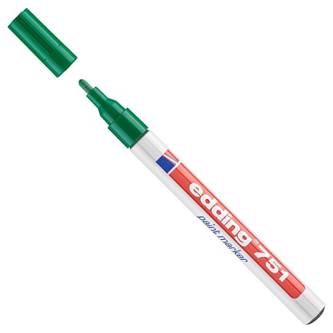 Marker permanentni lakirni 1-2mm Edding 751 okrogla konica zelen