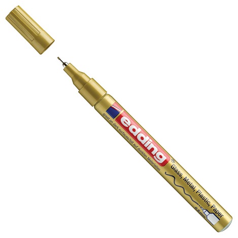 Marker permanentni lakirni 0,8mm Edding 780 okrogla konica zlat