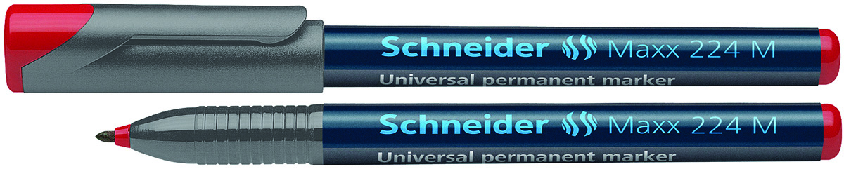 Marker permanentni 1,0mm CD/DVD  Schneider Maxx OHP 224M rdeč
