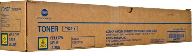 Toner MINOLTA TN221Y Bizhub C227/287 Yellow original