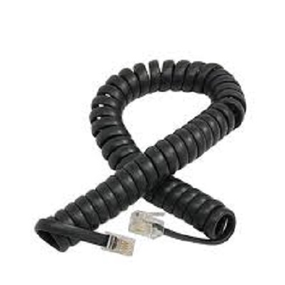 Kabel telefonski spiralni RJ11-MRJ11-M  2m - crni