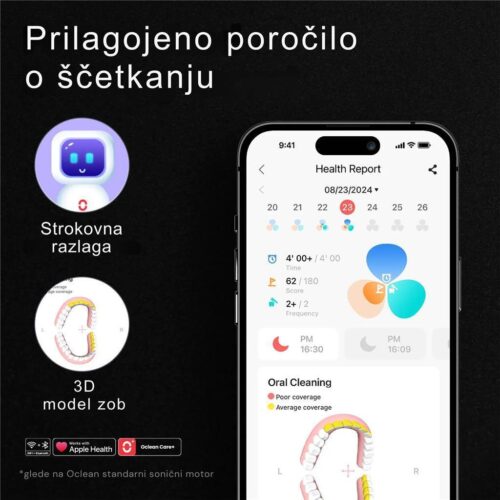 Oclean Električna zobna ščetka X Ultra Set Zelena, Sonični motor