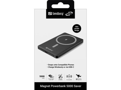 Sandberg Baterija Powerbank 5.000 magnetno brezžično polnjenje