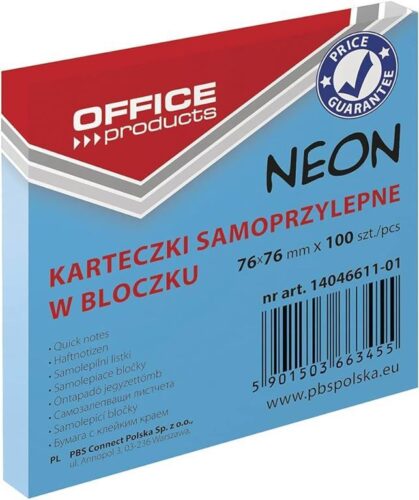 Donau Blok samolep. lističev 76x76 neon modri 100 lističev